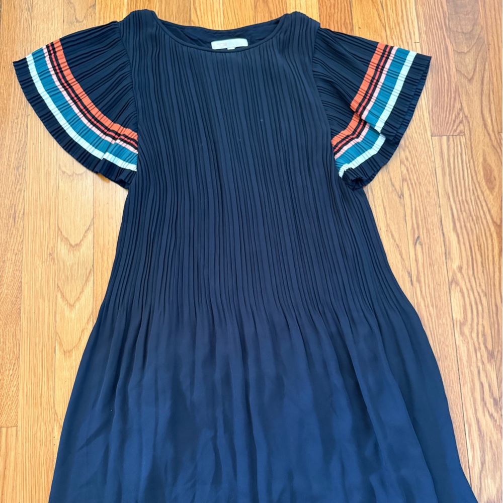 Maje Navy Pleated Dress